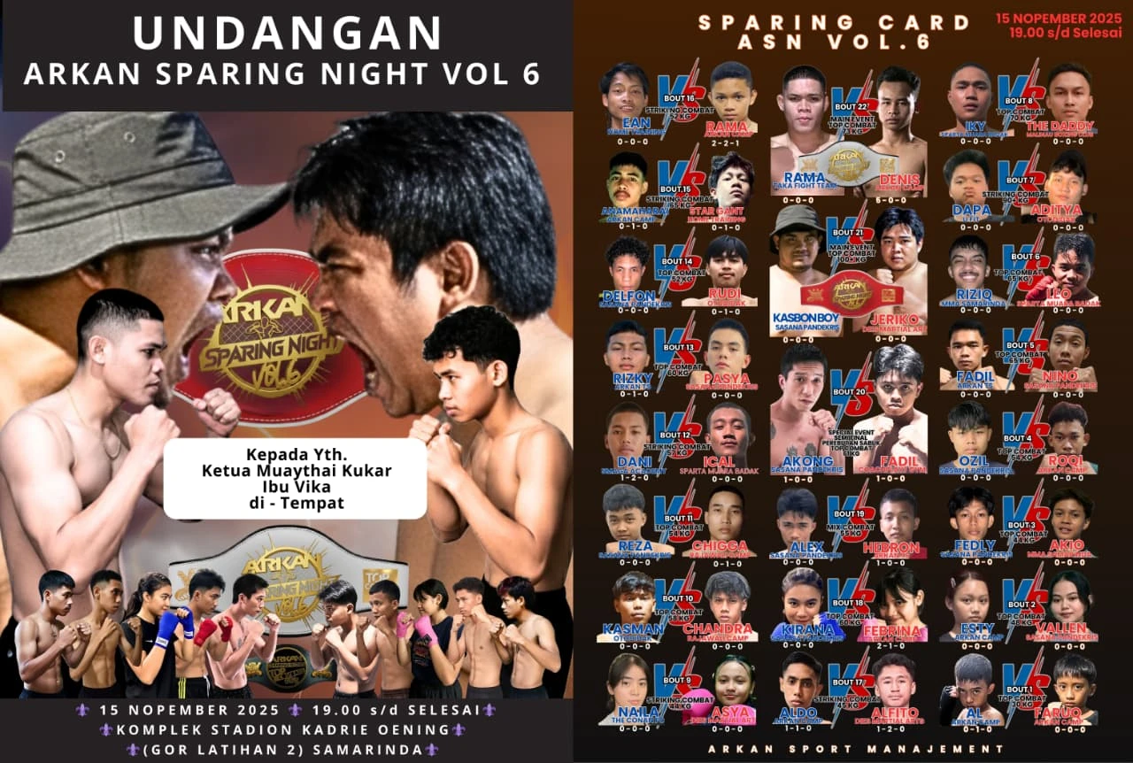 Arkan Sparing Night Vol. 6: Ajang Unjuk Gigi Petarung Muda Kaltim di Samarinda